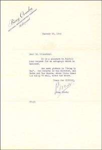 BING CROSBY   TYPED LETTER SIGNED 01/20/1944  