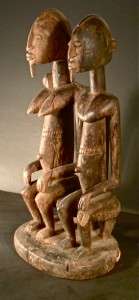 SUPERB AND MAGNIFICENT SEATED DOGON ancestor COUPLE  MALI  