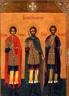 Russian Orthodox Icon 3 Saints Religion GREAT REPRO.  
