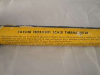 VINTAGE TAYLOR ENCLOSED SCALE DAIRY THERMOMETER & CASE  