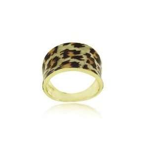 Eleganter Leoparden Ring mit Emaille, 14 Karat Gold Vermeil: Glitzs 