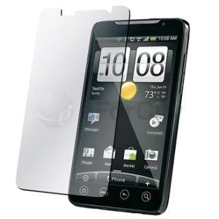 2in1 Hybrid Hard Gel Phone Case+2 LCD SP+DC+AC Charger+USB For HTC EVO 