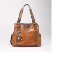 FOSSIL Damen Handtasche Schultertasche aus braunem Antikleder 