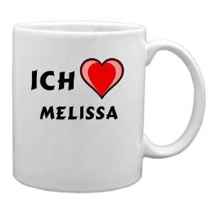 Keramische Tasse mit Ich liebe Melissa Schrift  Küche 