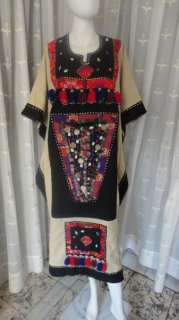 One of a kind Hand Stitched Egyptian Bedouin Abaya Caftan Dress  