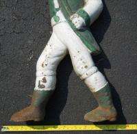 VINTAGE HESSIAN SOLDIER PAINTED CAST IRON ANDIRON  