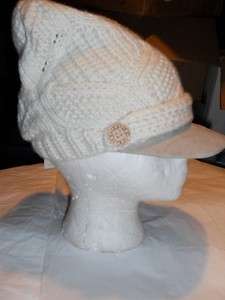 NEW UGG AUSTRALIA Wool Oversized Cardy Visor Cap Hat,Ivory  