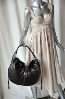 REBECCA MINKOFF Black *DARLING* Zipper Hobo Handbag Bag  