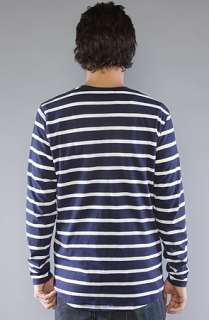 All Day The LS Henley in Navy White Stripe  Karmaloop   Global 