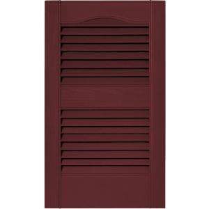 Builders Edge 15 In. X 25 In. Louvered Shutters Pair #078 Wineberry 