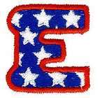 Patriotic Letter E Stars Embroidere​d Iron On Patch