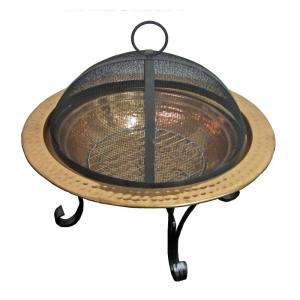 30 in. Solid Copper Fire Pit with Dome Screen Combo M88002SET at The 