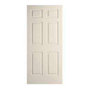   in. x 80 in. Wood White 6 Panel Slab Door 152449.0 