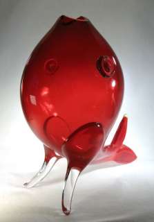 BLENKO** Glas Fisch Vase, Winslow Anderson ~1950  