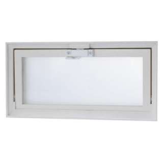 TAFCO WINDOWS Hopper Vent Window, 16 in. x 8 in. White with Screen and 