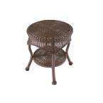 Kingman Bayside Brown All Weather Wicker Patio End Table