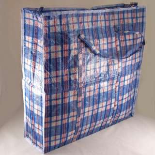 New Large PVC Woven Zipper Storage Tote Bag Organizer  