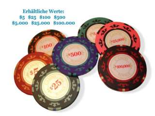 Casino Royale Poker Chips 100 Stück im Acryl Tray Rack als 