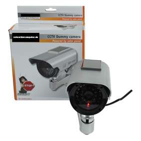 Überwachungskamera Dummy mit LED und Solar Panel CCTV  