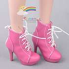 Platform Heel Shoes Lace Up Ankle Boots Rose for 22