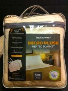 Biddeford Micro Plush Heated Electric Blanket Cover King Full Taupe 
