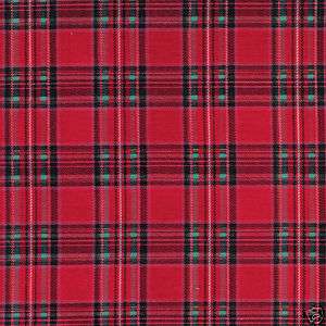 Cotton Upholstery Cover Fabric Vintage X mas Plaid Red  