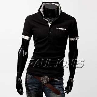 SEXY Men Stylish Classic Casual Polo Shirts Solid Short sleeve mens 