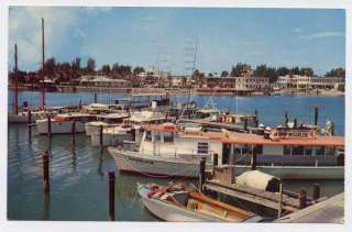 CLEARWATER FL n Tampa old Marina wooden Boats postcard  