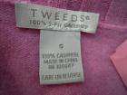 TWEEDS 100% 2 Ply Cashmere Pullover Sweater Pink Sz S  