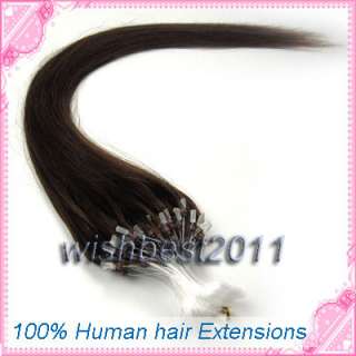 18100S Loop micro ring tips human hair extensions#04 medium brown 