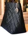 Auth Chanel Black caviar shopper tote bag W/silver Medallion  