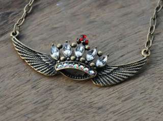 Gk4255 New Fashion Jewelry Womens Retro Crown Eagle Wings Chain 