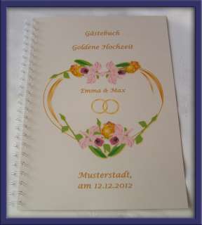 GÄsTEBUCH, Goldene Hochzeit, Goldhochzeit #Herz gold  