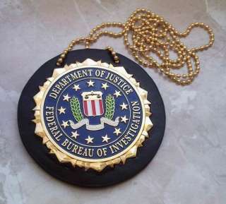 FBI Seal Badge mit Lederhalter ( US Federal police badge 
