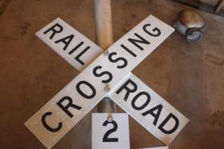 VINTAGE RAILROAD CROSSING SIGNAL WITH BELL AND LIGHTS  