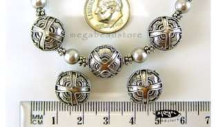 14mm Round Bali Beads 925 Sterling Silver Handmade Ornate Bead B163  1 