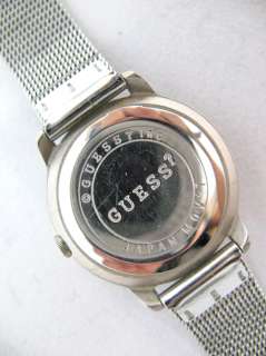 GUESS SILVER Tone Stainless Steel MESH Band Women WATCH  