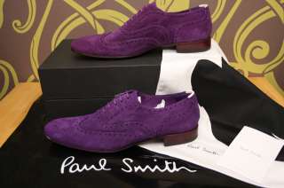 Paul Smith PURPLE Miller Dip Dye Suede Shoes 8 9 42+BAG  