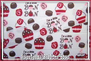   M2MG Sweet Treats grosgrain ribbon 4 bows 5 yards Cupcakes Bon Bon