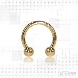 Piercing Circular Barbell gold plated Hufeisen 3 Größen  