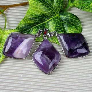   1pcs amethyst gemstone bead pendant beautiful color pattern makes