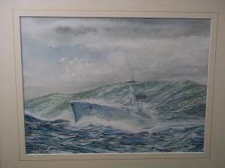 Watercolour Of Leander Class Frigate HMS Arethusa (F38), By Jim Clark 