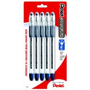  Pentel R.S.V.P. Ballpoint Pen, Fine Line, Blue Ink, 5 Pack 