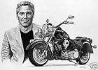 George Clooney Portrait Indian Motor Bike Actor Drawing