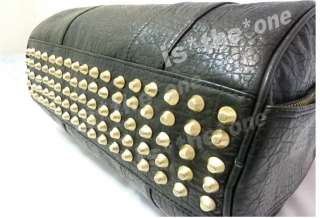 Celebrity Handbag Rivet Studs Studded Bottom Tote Stud Faux Leather 