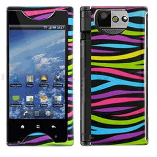 Kyocera Echo M9300 Sprint Rainbow Zebra Hard Snap On Case Cover+Screen 