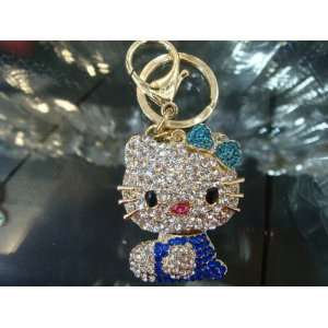  Hello Kitty Keychain Purse Charm Austrian Crystals 