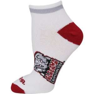   Crimson Tide Ladies White Flat Knit Ankle Socks