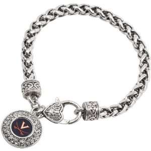  NCAA Virginia Cavaliers Ladies Heart Clasp Bracelet 