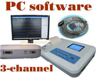 NEW 3 channel 12 LEAD color ECG EKG machine+ PC software 2012 New 
